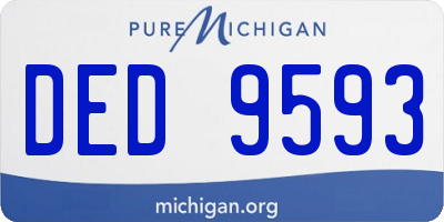 MI license plate DED9593