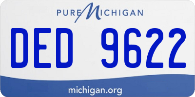MI license plate DED9622