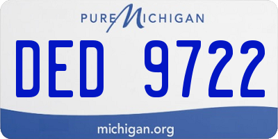 MI license plate DED9722