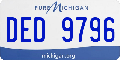 MI license plate DED9796