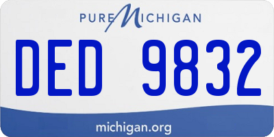 MI license plate DED9832