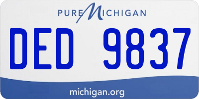 MI license plate DED9837