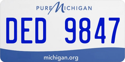 MI license plate DED9847