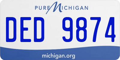 MI license plate DED9874
