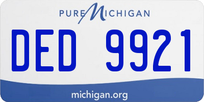 MI license plate DED9921