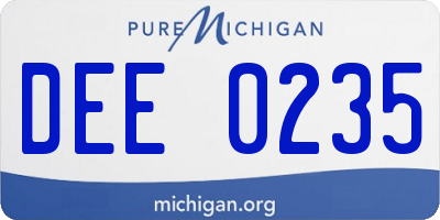 MI license plate DEE0235