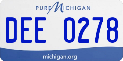 MI license plate DEE0278