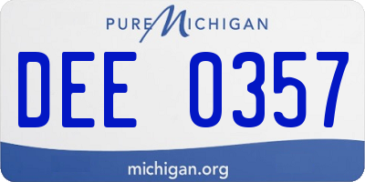 MI license plate DEE0357