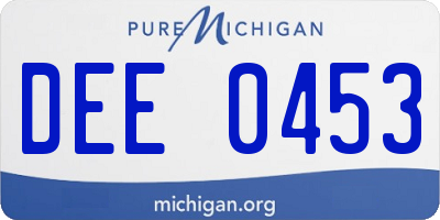 MI license plate DEE0453