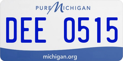 MI license plate DEE0515