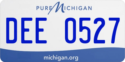 MI license plate DEE0527