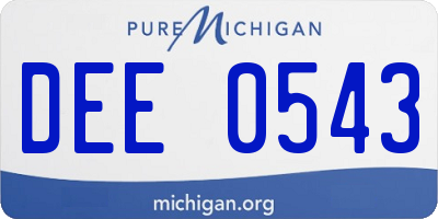 MI license plate DEE0543