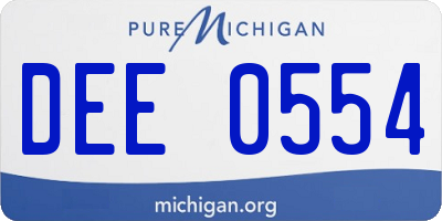 MI license plate DEE0554