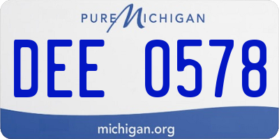 MI license plate DEE0578
