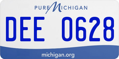MI license plate DEE0628