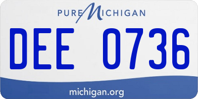 MI license plate DEE0736