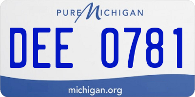 MI license plate DEE0781