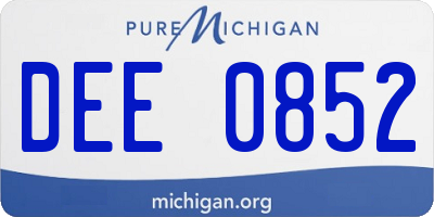 MI license plate DEE0852
