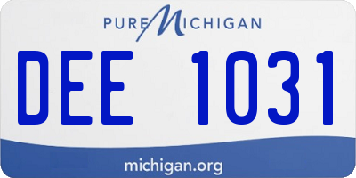 MI license plate DEE1031