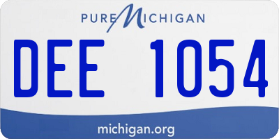 MI license plate DEE1054