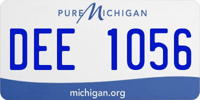MI license plate DEE1056