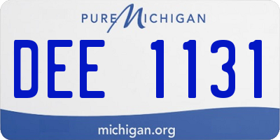 MI license plate DEE1131