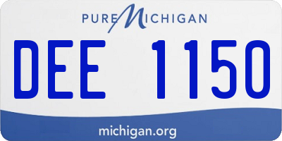MI license plate DEE1150