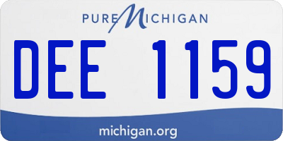 MI license plate DEE1159