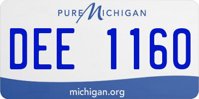 MI license plate DEE1160