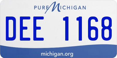 MI license plate DEE1168