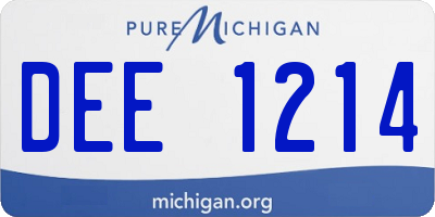 MI license plate DEE1214