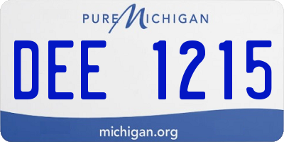 MI license plate DEE1215