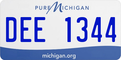 MI license plate DEE1344