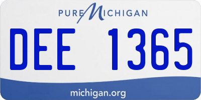 MI license plate DEE1365