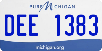 MI license plate DEE1383