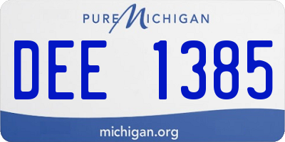 MI license plate DEE1385