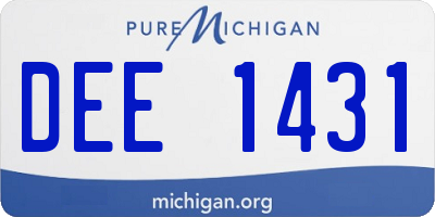 MI license plate DEE1431