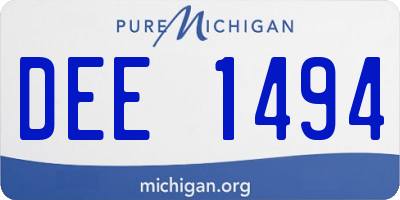 MI license plate DEE1494
