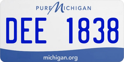 MI license plate DEE1838