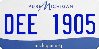 MI license plate DEE1905