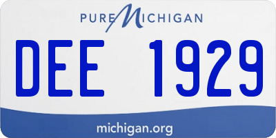 MI license plate DEE1929