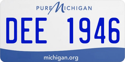 MI license plate DEE1946