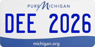 MI license plate DEE2026
