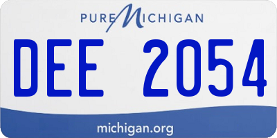 MI license plate DEE2054