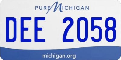 MI license plate DEE2058