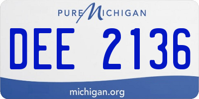 MI license plate DEE2136
