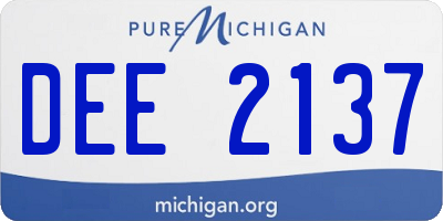 MI license plate DEE2137