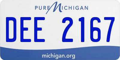 MI license plate DEE2167