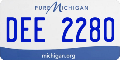 MI license plate DEE2280