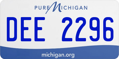 MI license plate DEE2296